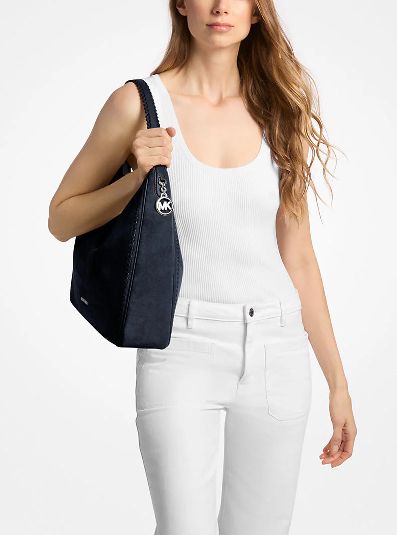 Michael Kors Nayla Medium Suede Hobo Shoulder Bag