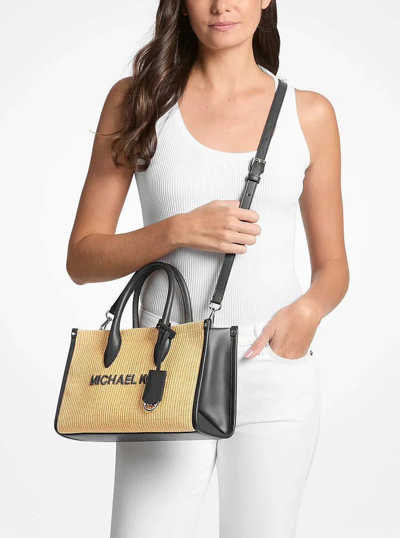 Michael Kors Mirella Medium Woven Satchel Bag