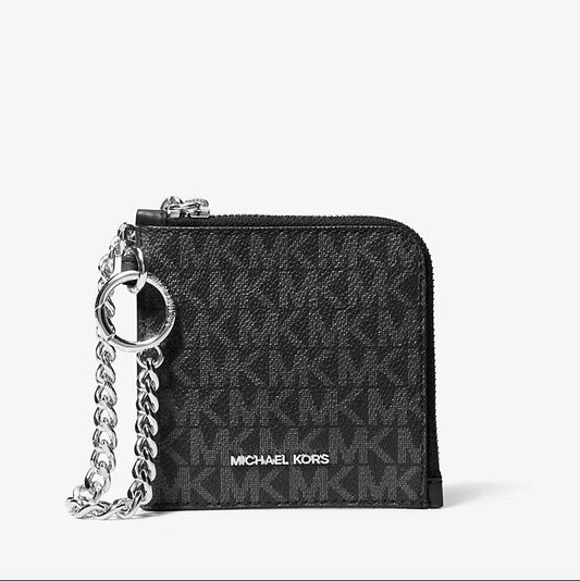 Michael Kors Jet Set Travel Signature Logo Chain Wallet