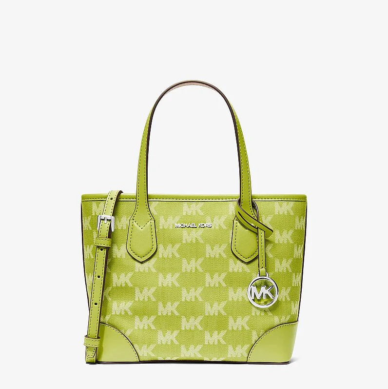 Michael Kors Eva Extra-Small Logo Jacquard Denim Convertible Tote Bag