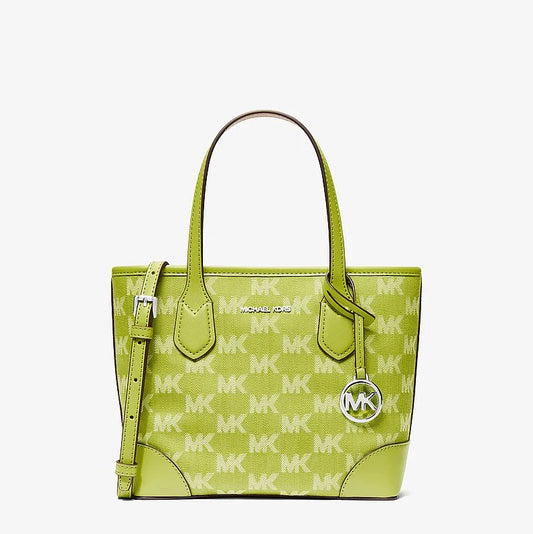 Michael Kors Eva Extra-Small Logo Jacquard Denim Convertible Tote Bag