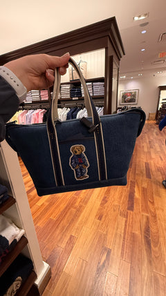 Polo Bear Denim Tote Bag Small