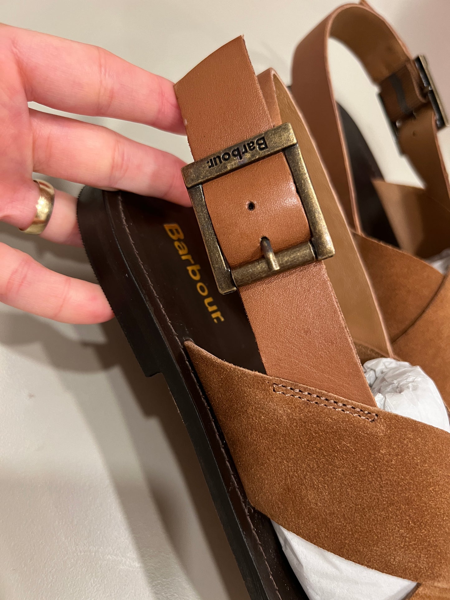 Barbour Sandal in Suede Leather