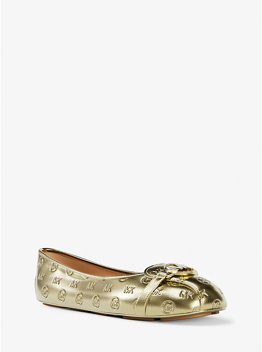 Michael Kors Fulton Metallic Logo Debossed Moccasin
