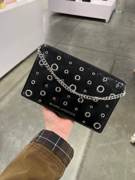 Marc Jacobs Grommet Flap Shoulder Bag Black