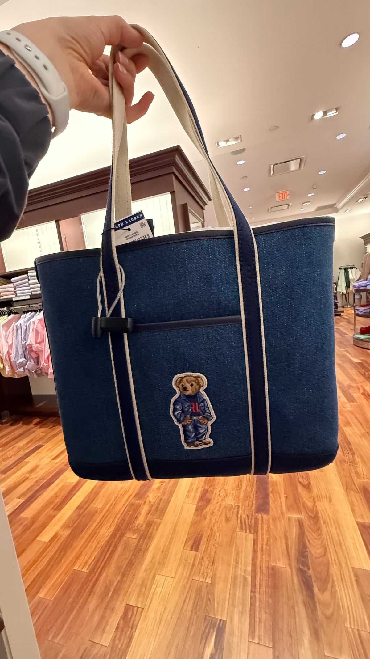 Polo Bear Denim Tote Bag 2