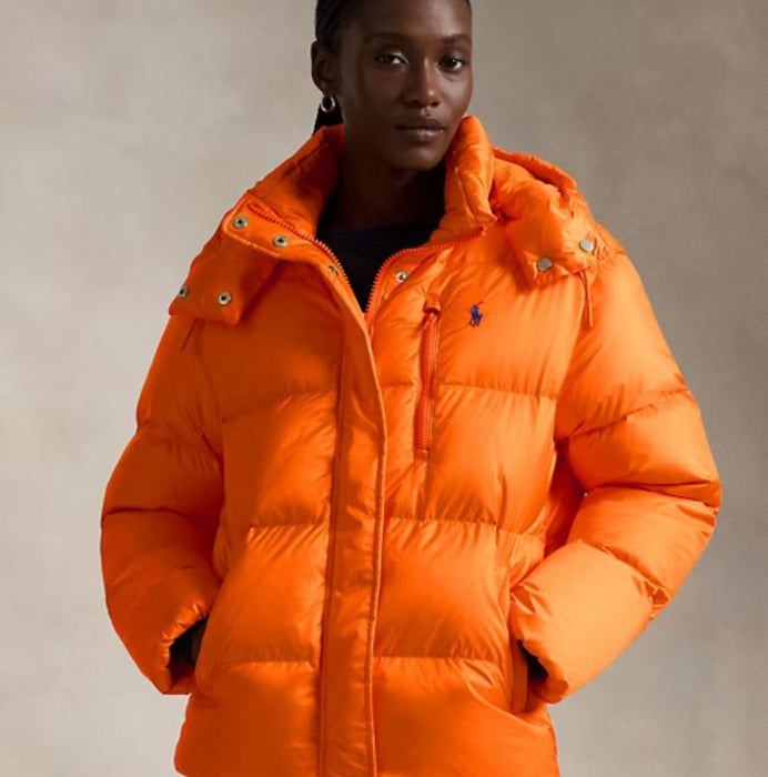 Polo Ralph Lauren Water-Repellent Quilted Down Jacket Orange