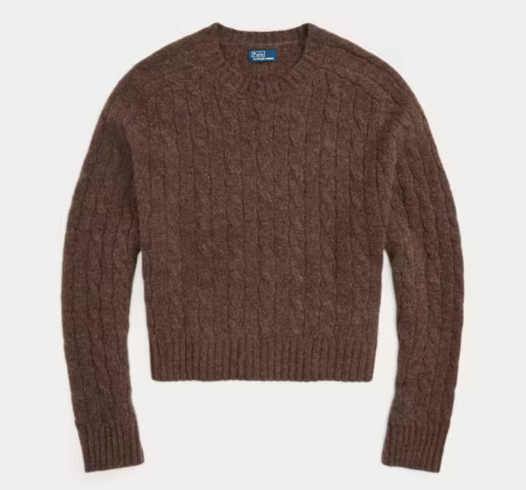 Polo Ralph Lauren Cable-Knit Wool-Blend Crewneck Sweater Melange