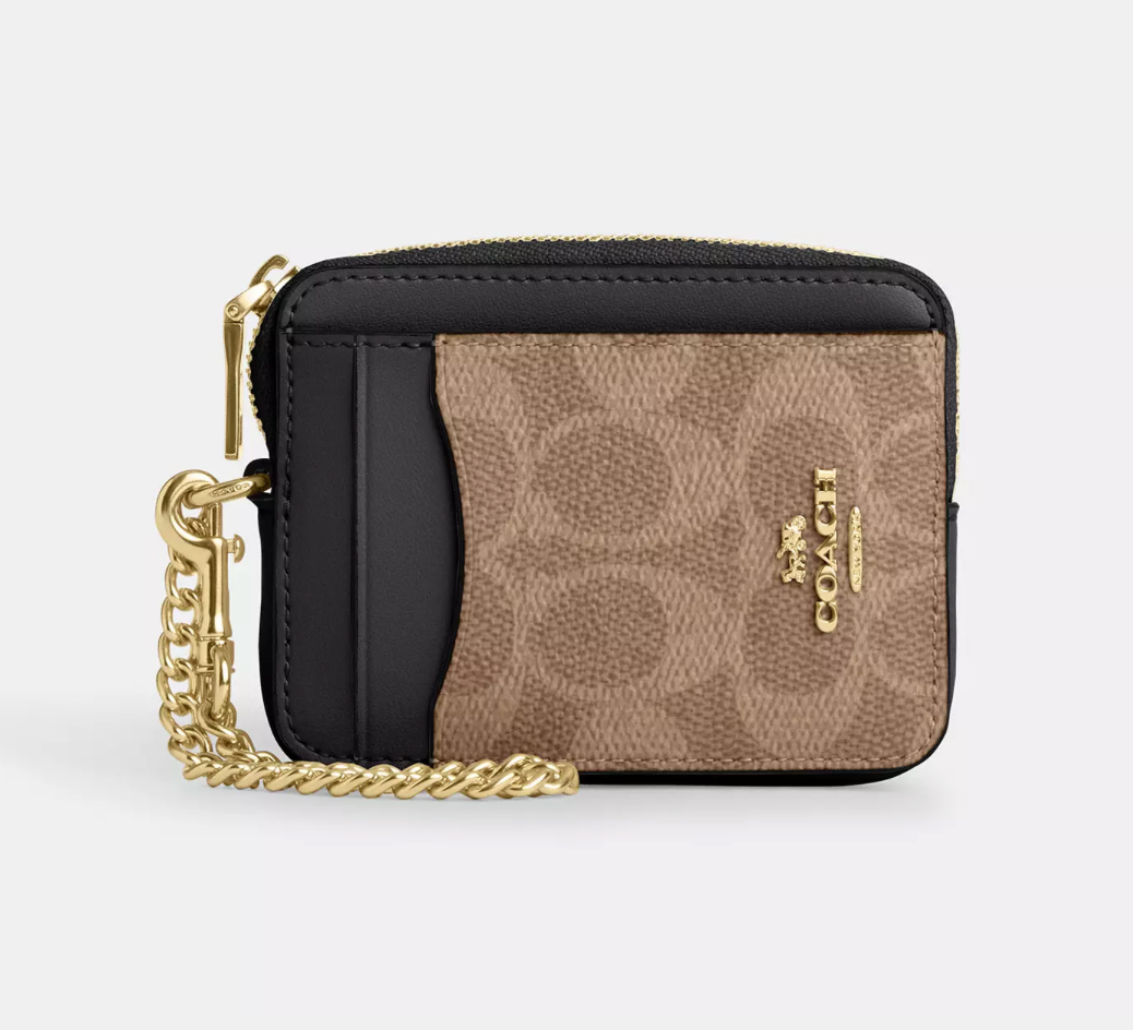 Coach Zip Card Case In Signature Canvas Kartlık