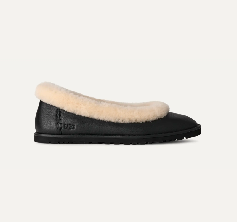 Women's Zora Leather Ballet Flat-Black