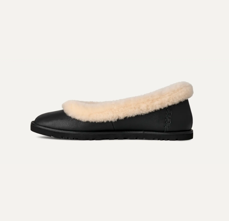 Women's Zora Leather Ballet Flat-Black