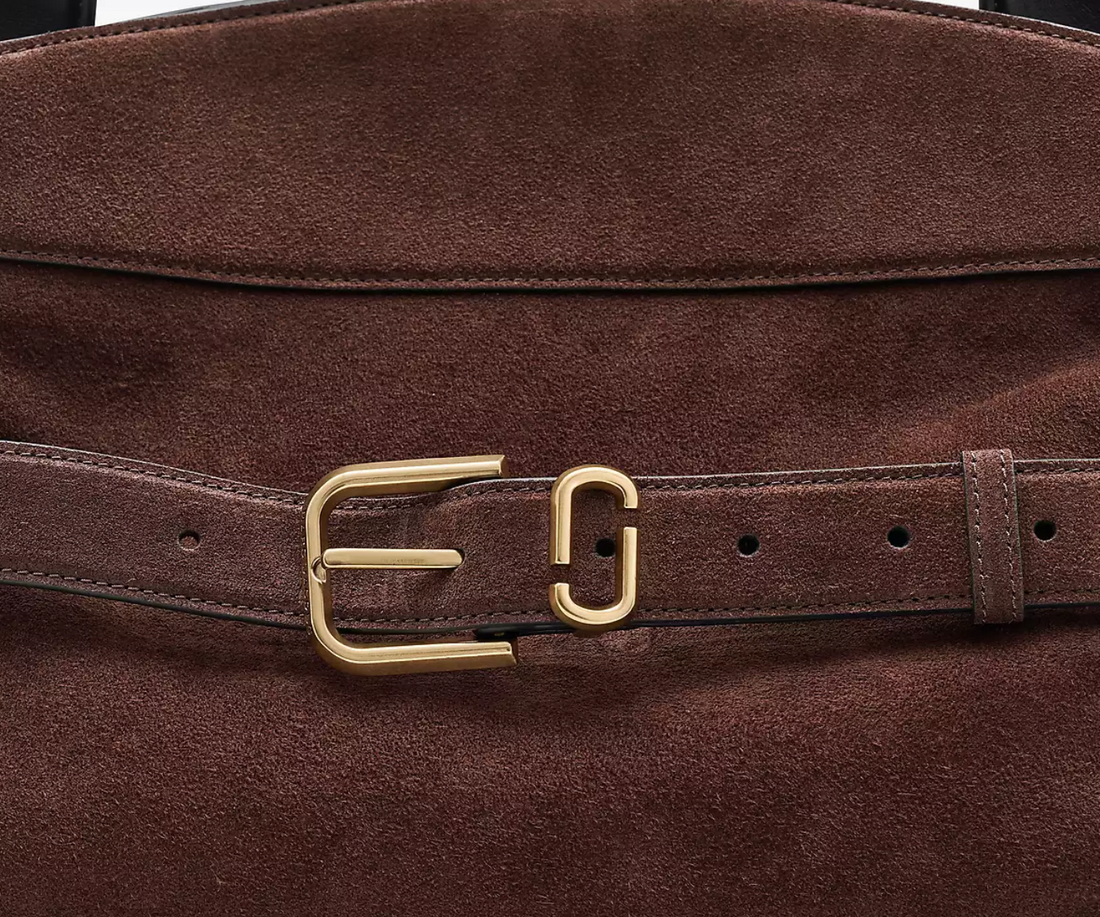 Marc Jacobs The Suede Dakota Satchel Bag-Dark Brown