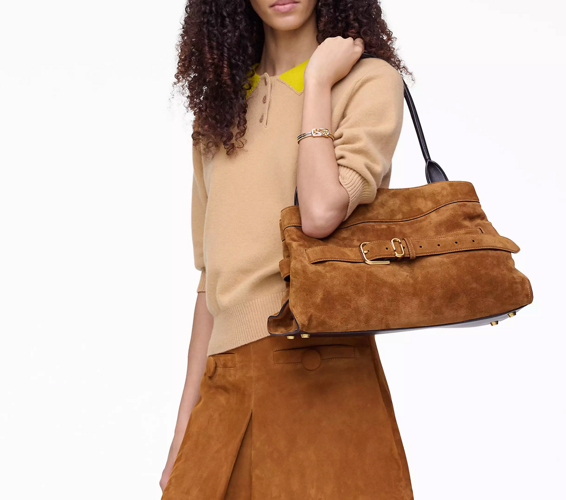Marc Jacobs The Suede Dakota Satchel Bag-Copper