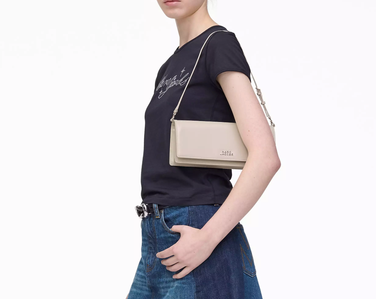 Marc Jacobs The Glam Mirror Shoulder Bag-Cotton White