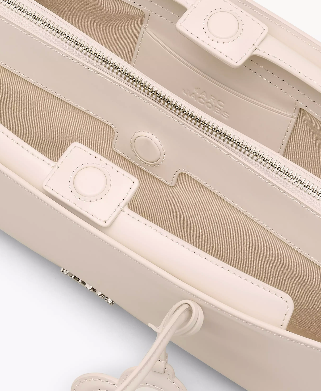 Marc Jacobs The Glam Mirror Satchel Bag-Cotton White