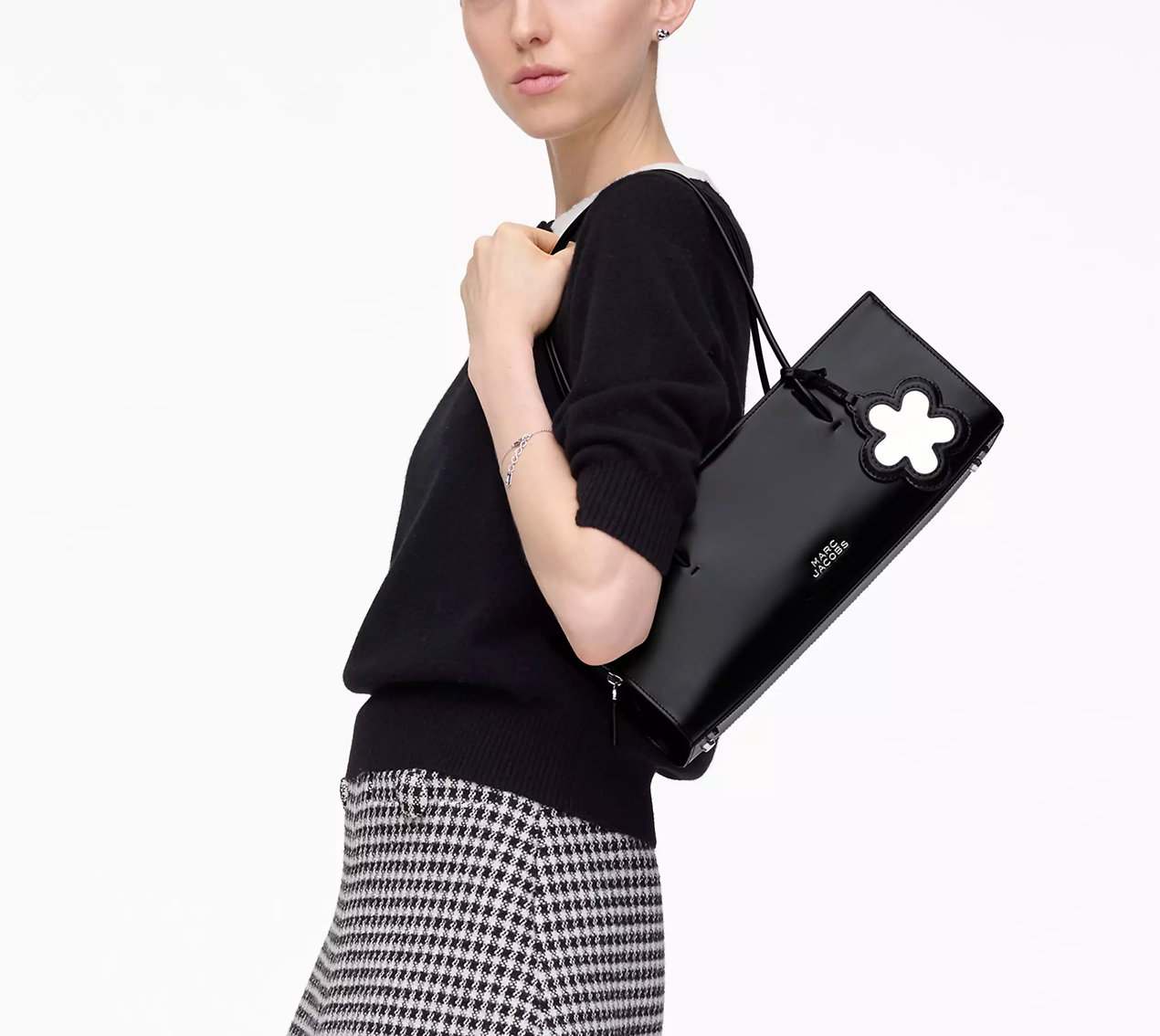 Marc Jacobs The Glam Mirror Satchel Bag-Black