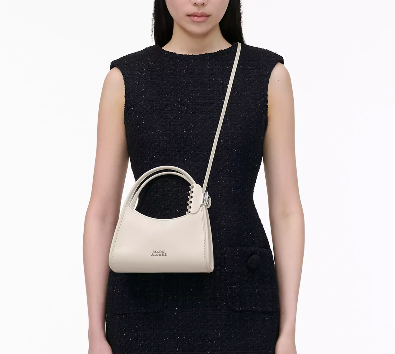 Marc Jacobs The Claw Clip Crossbody Bag-Cotton White