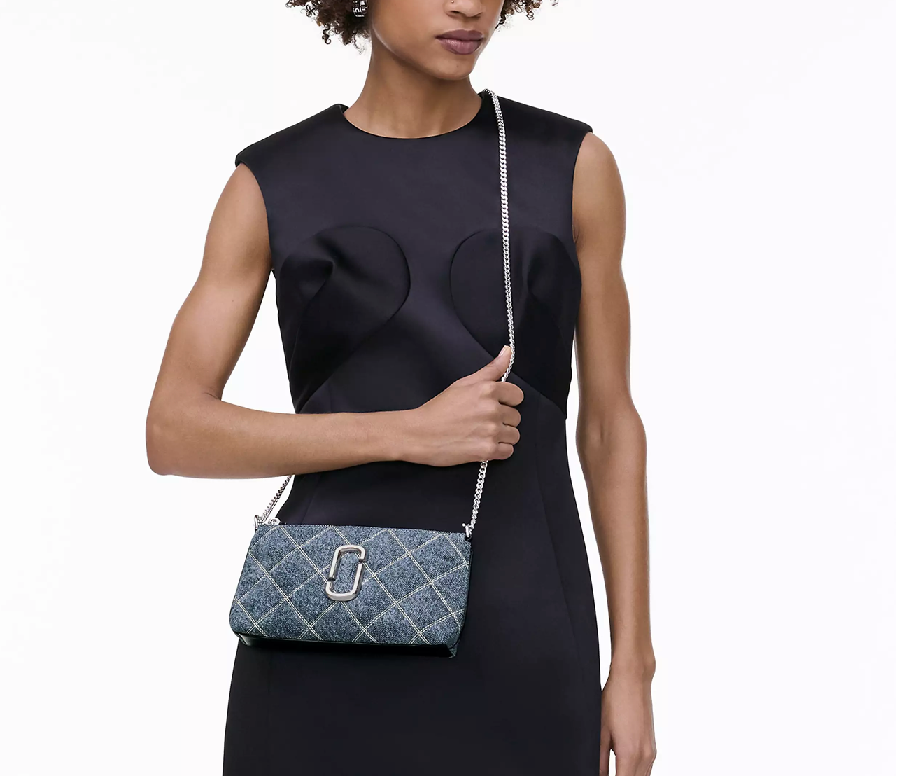 Marc Jacobs The Quilted Denim Snapshot Convertible Shoulder Bag