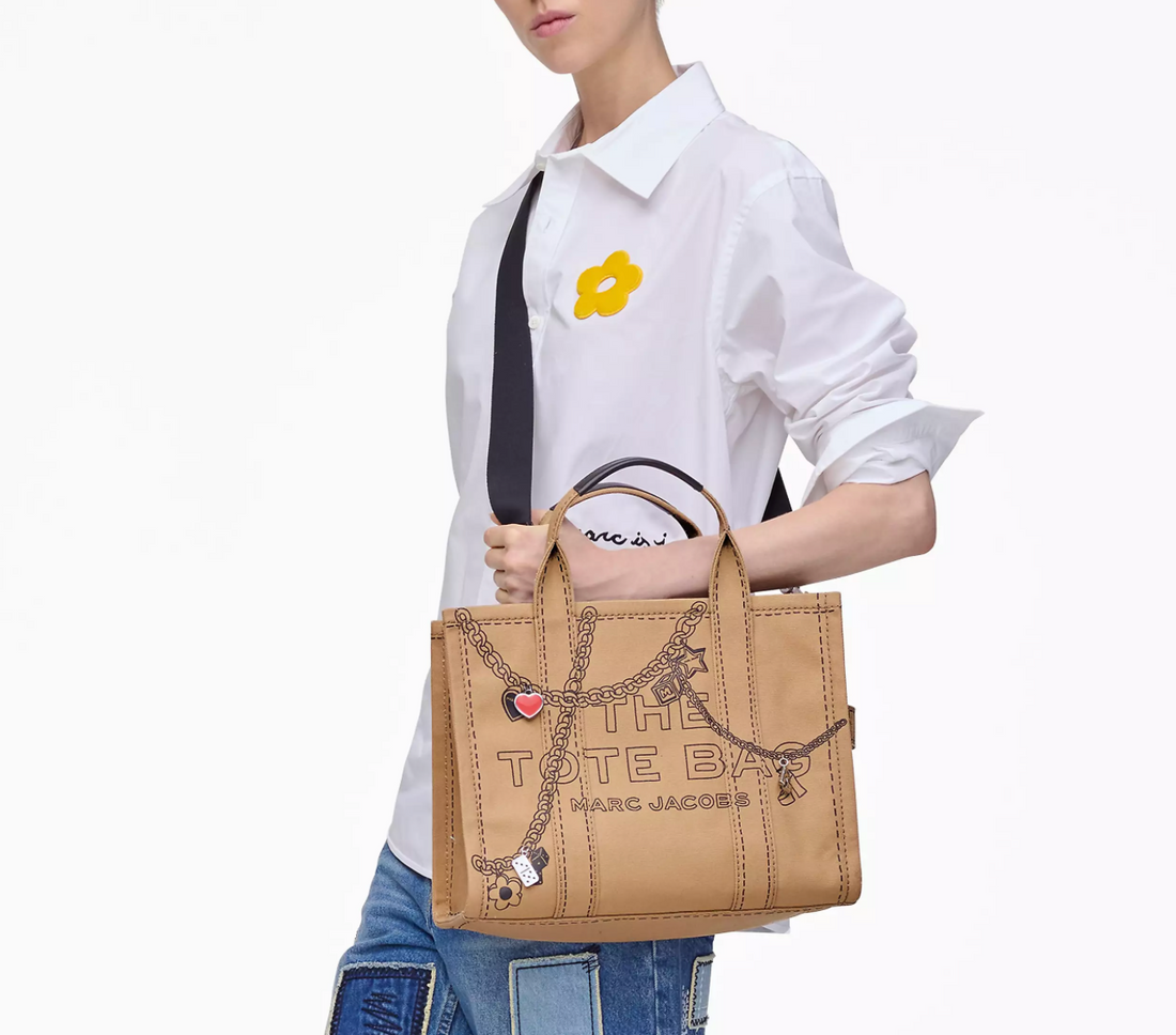 Marc Jacobs The Trompe L'Oeil Charm Canvas Medium Tote Bag