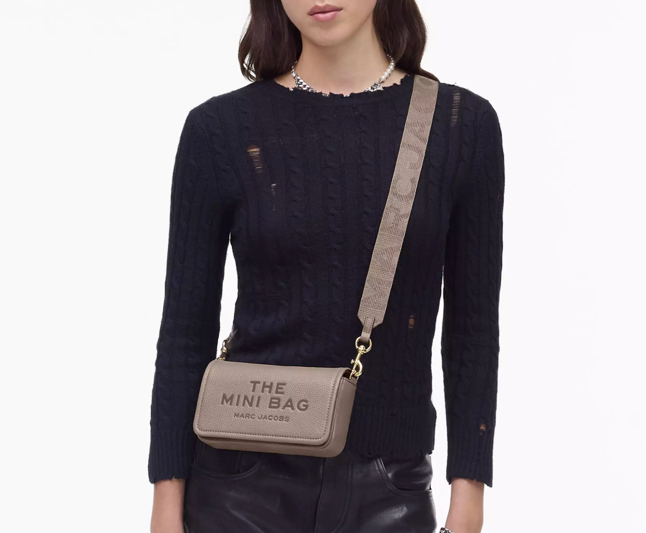 Marc Jacobs Leather Mini Bag-Cement