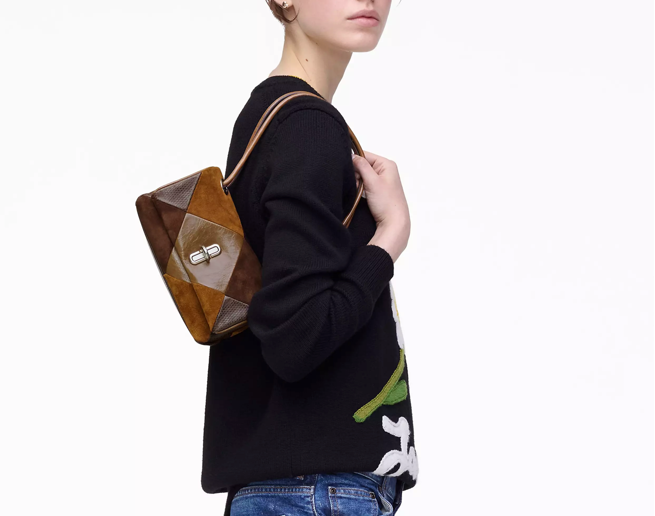 Marc Jacobs The Suede Patchwork Mini Dual Shoulder Bag