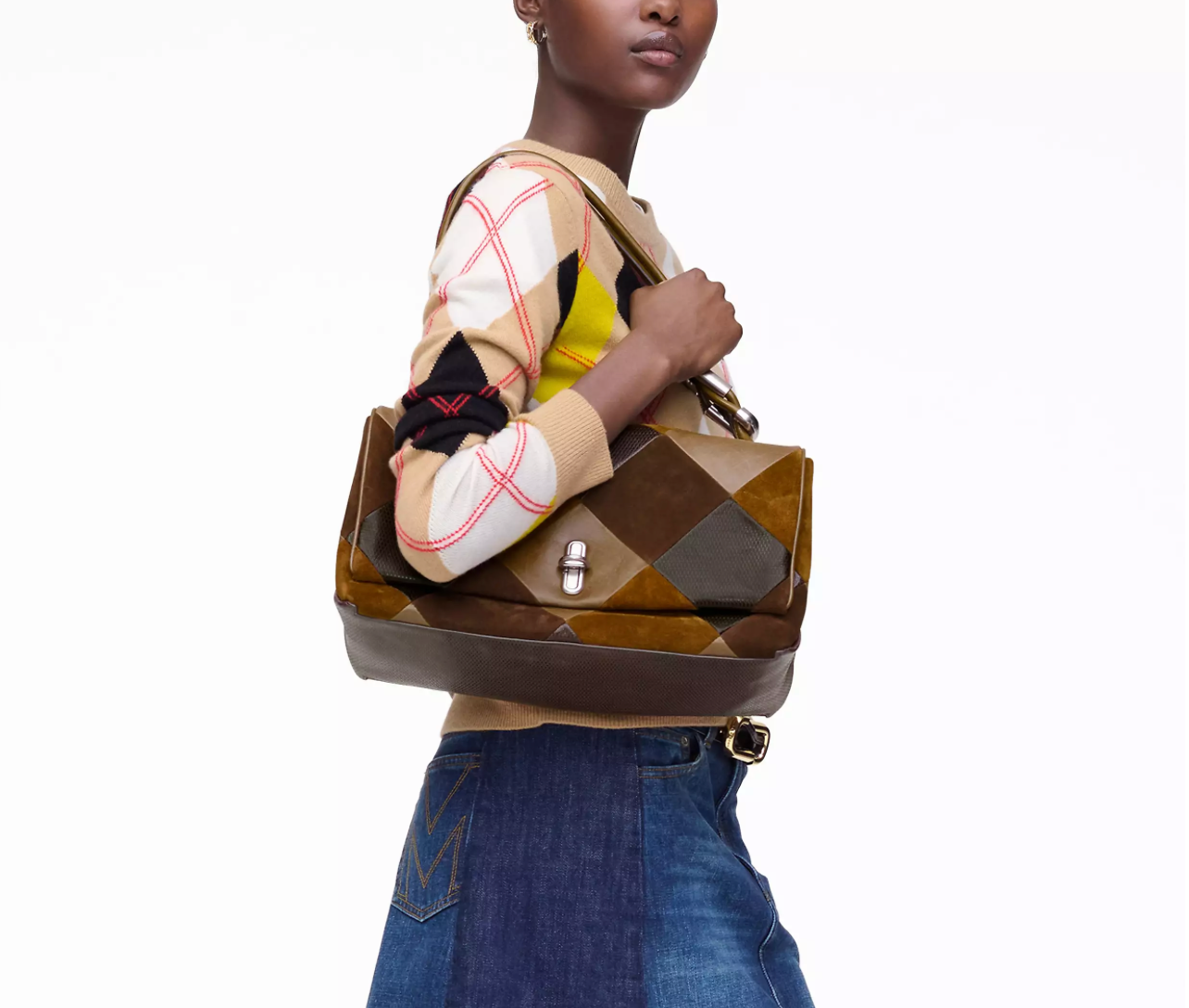 Marc Jacobs The Suede Patchwork Large Dual Bag