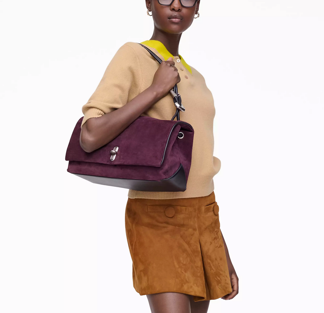 Marc Jacobs The Suede Large Dual-Dark Plum