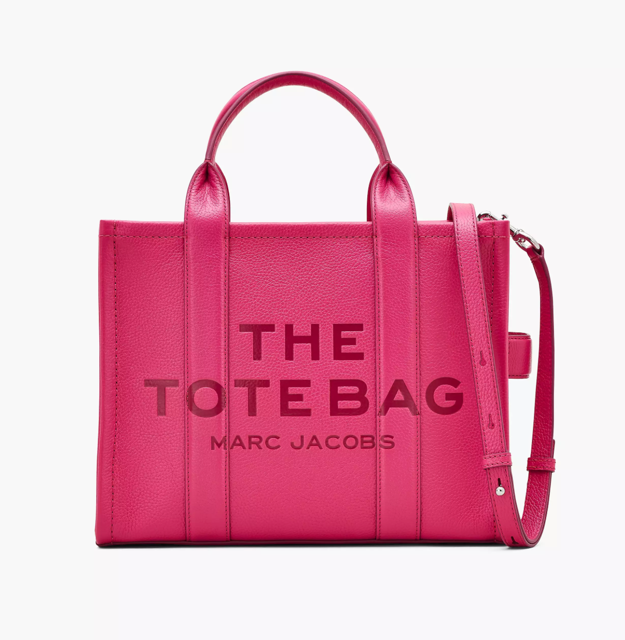 Marc Jacobs Leather Medium Tote Bag-Raspberry Pink