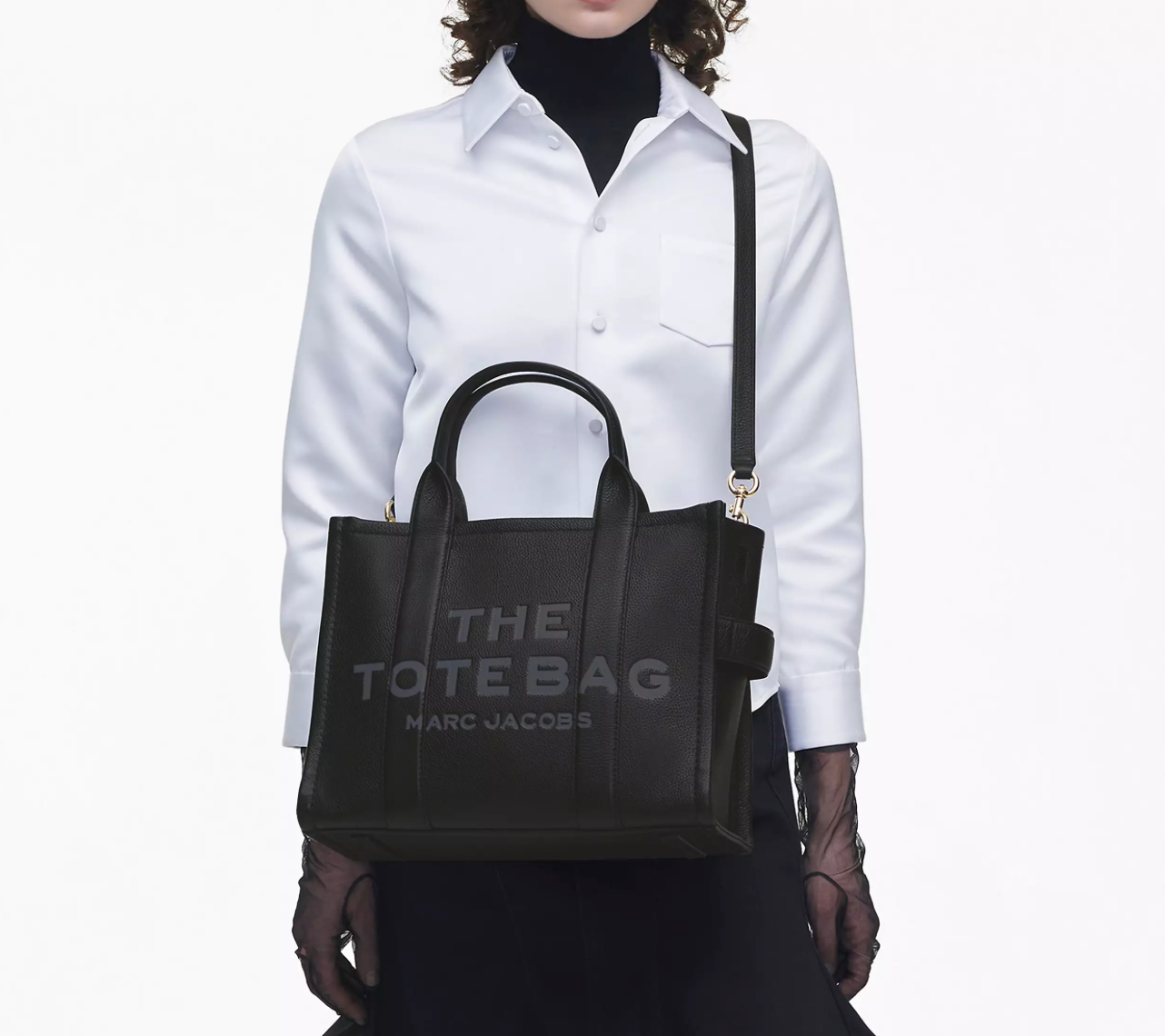 Marc Jacobs Leather Medium Tote Bag-Black
