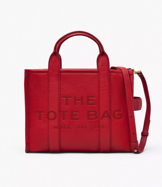 Marc Jacobs Leather Medium Tote Bag-True Red