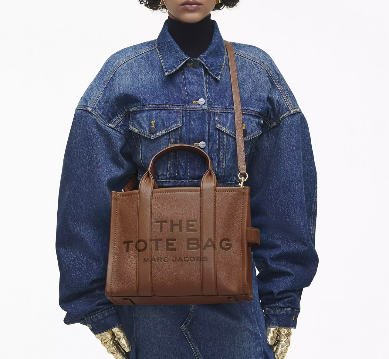 Marc Jacobs Leather Medium Tote Bag-Argan Oil