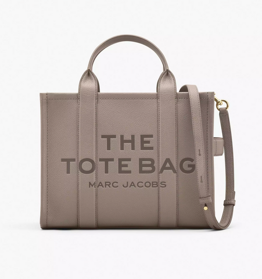 Marc Jacobs Leather Medium Tote Bag-Cement