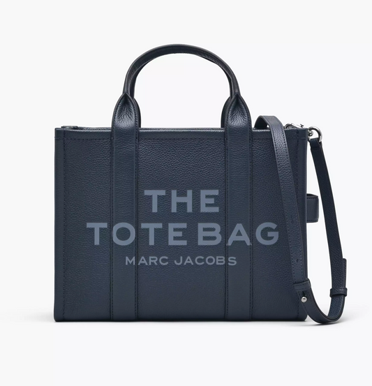 Marc Jacobs Leather Medium Tote Bag-Blue Sea