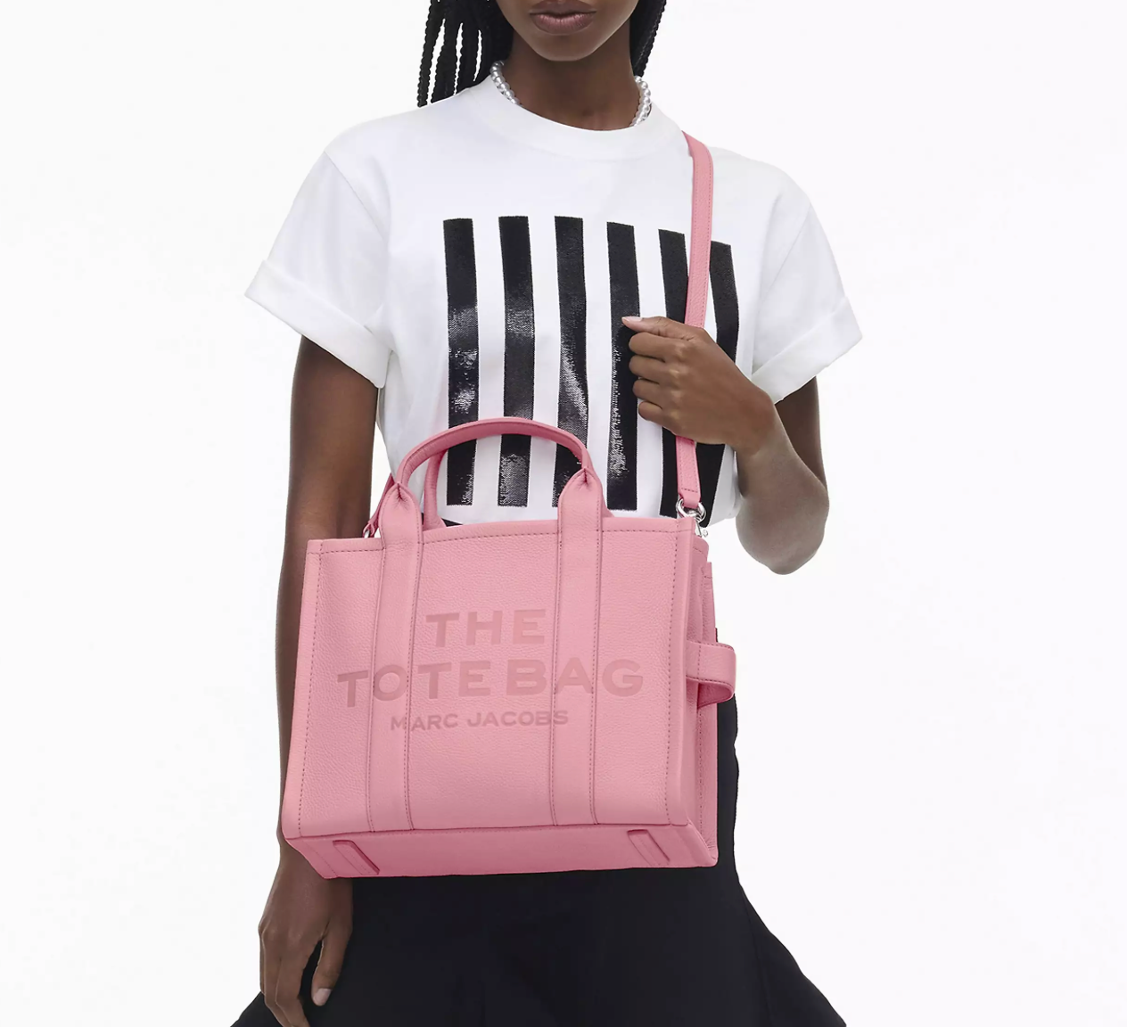 Marc Jacobs Leather Medium Tote Bag-Ribbon Pink