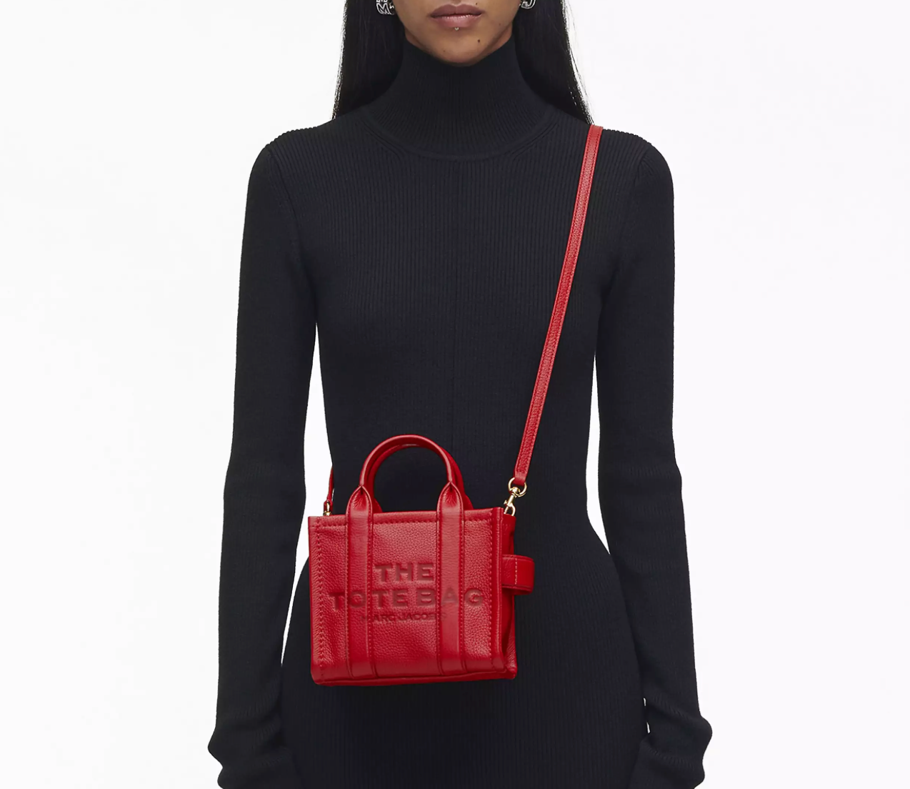 Marc Jacobs The Leather Crossbody Tote Bag-True Red