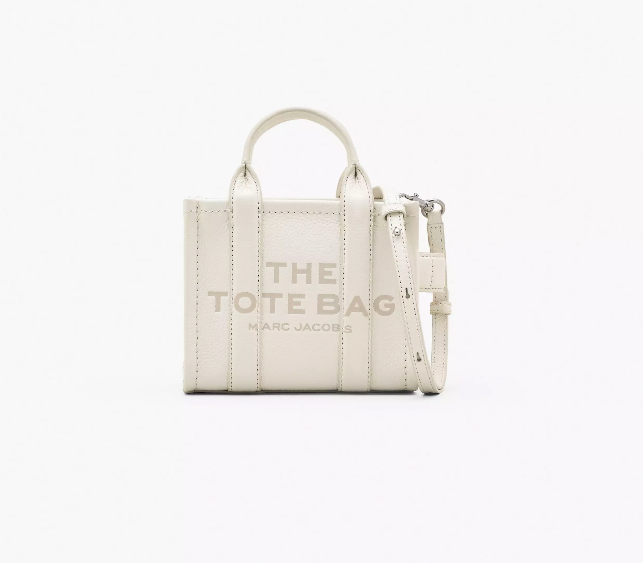 Marc Jacobs The Leather Crossbody Tote Bag-Cotton/Silver