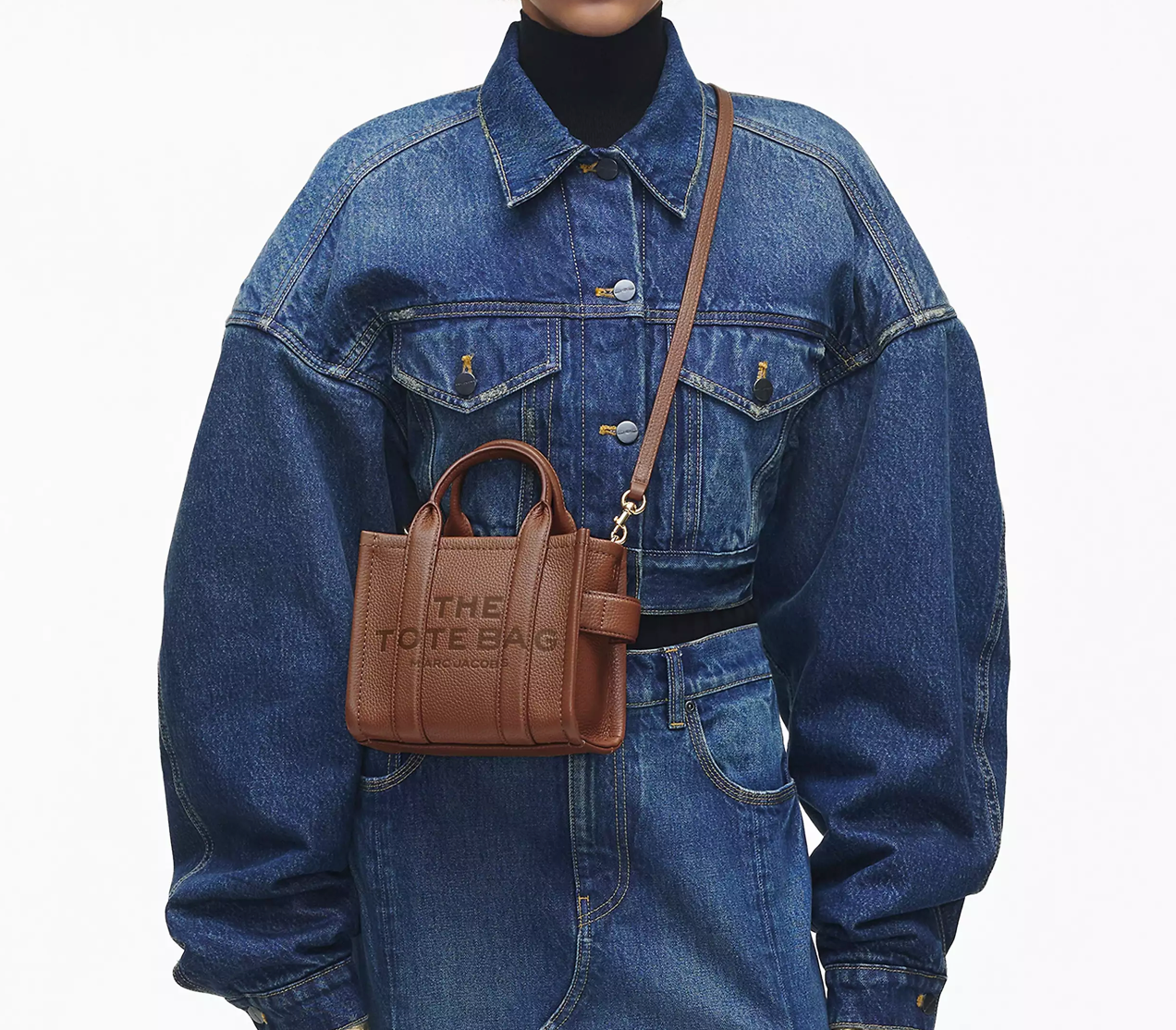 Marc Jacobs The Leather Crossbody Tote Bag-Argan Oil