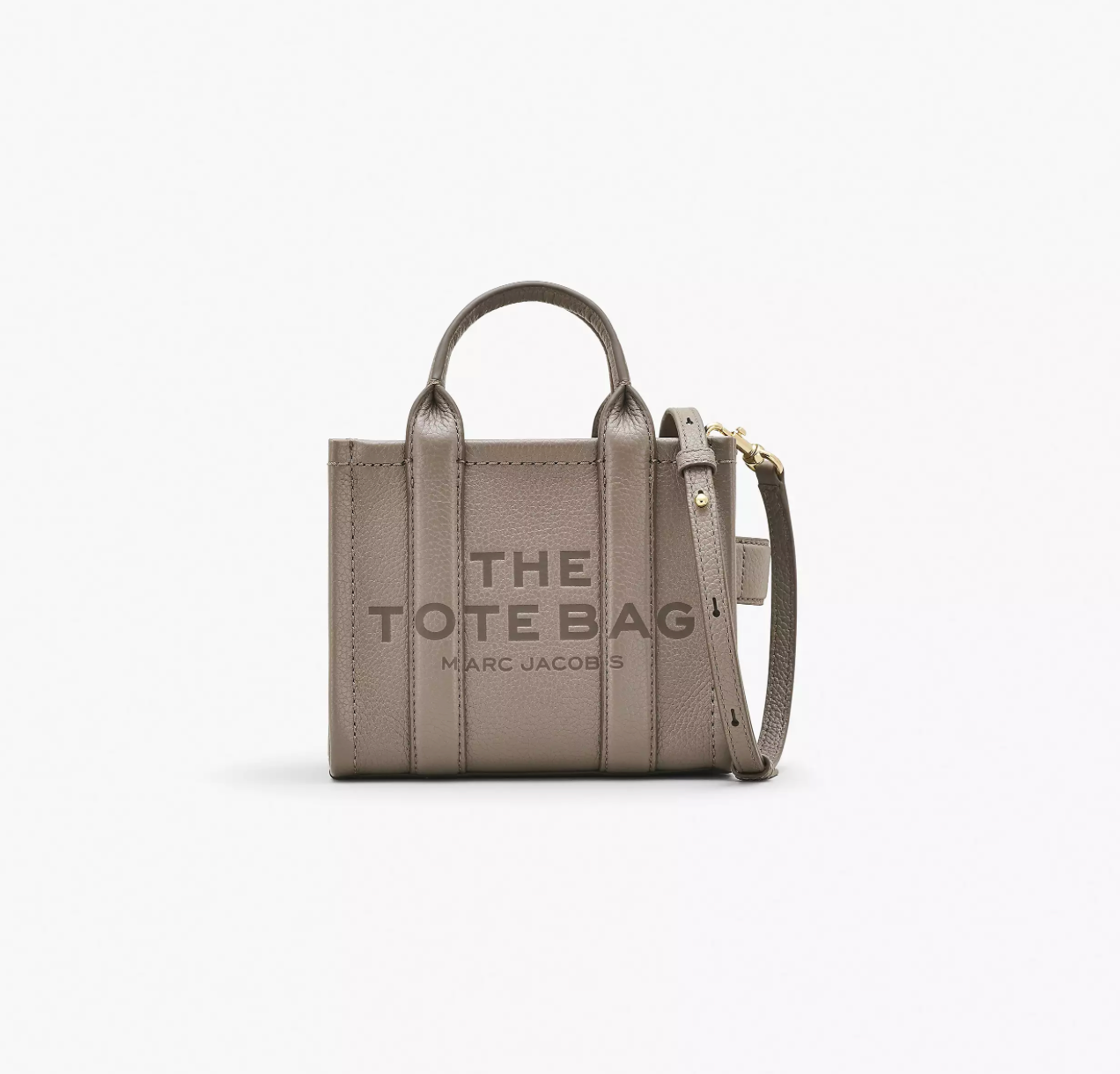 Marc Jacobs The Leather Crossbody Tote Bag-Cement