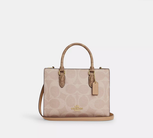 Coach Maggie Small Tote Bag In Blocked Signature Canvas