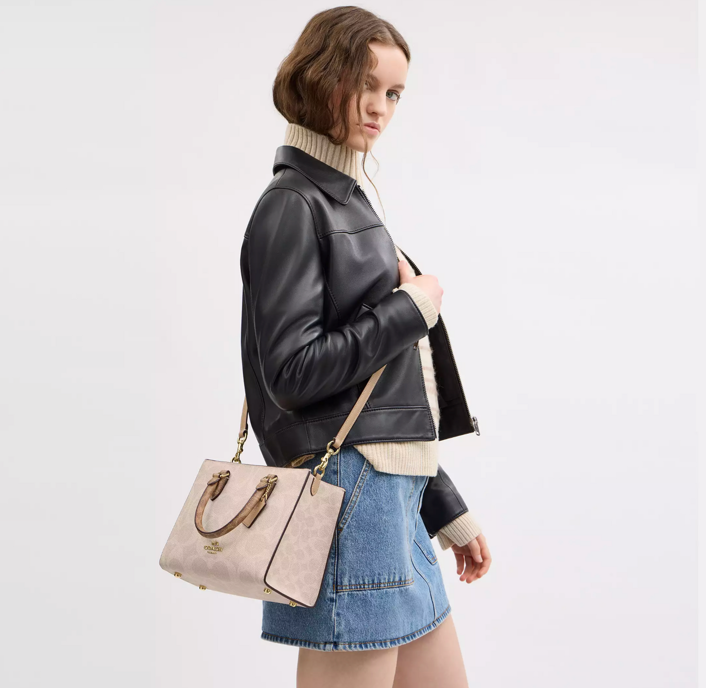 Coach Maggie Small Tote Bag In Blocked Signature Canvas