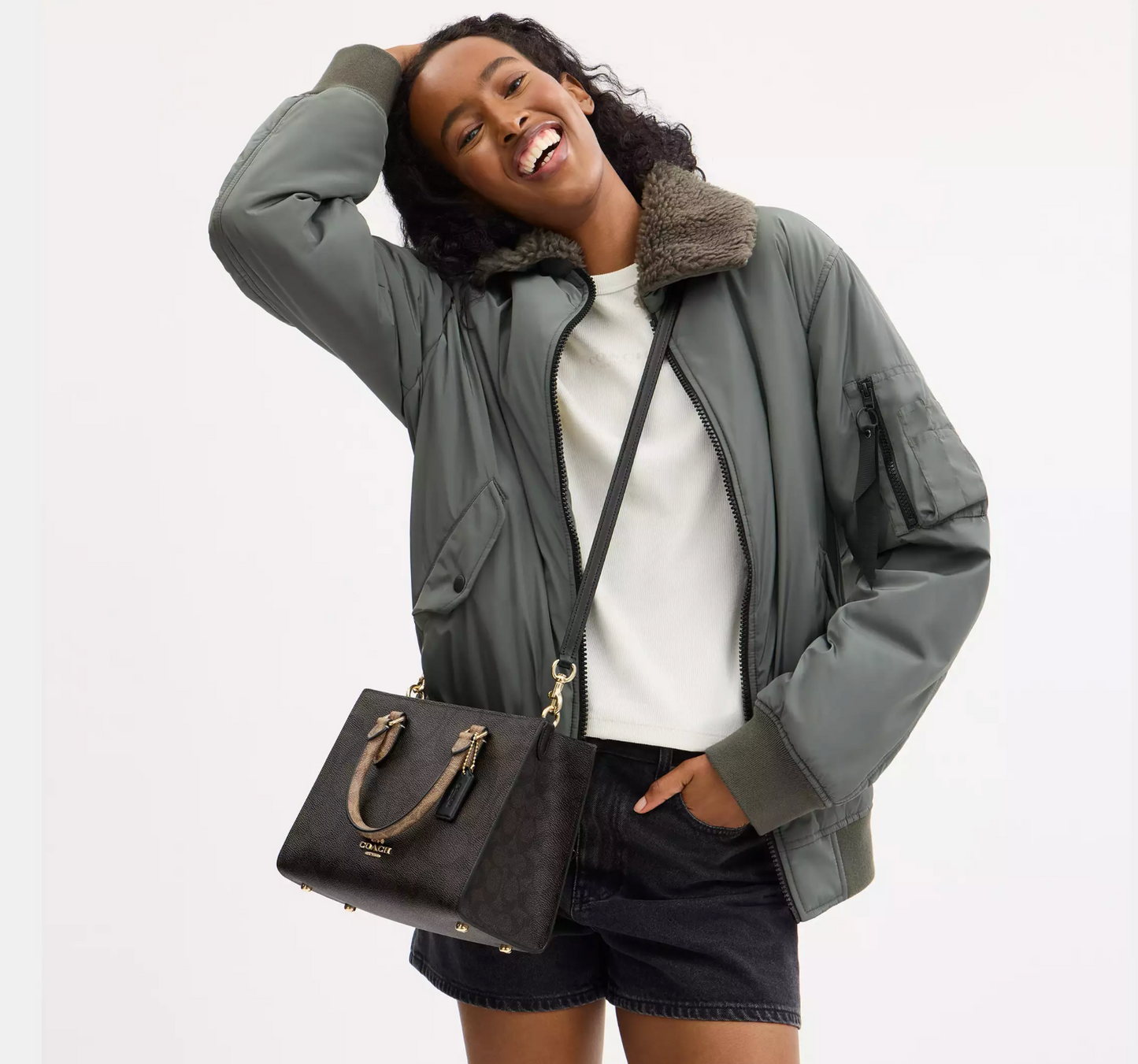Coach Maggie Small Tote Bag In Blocked Signature Canvas