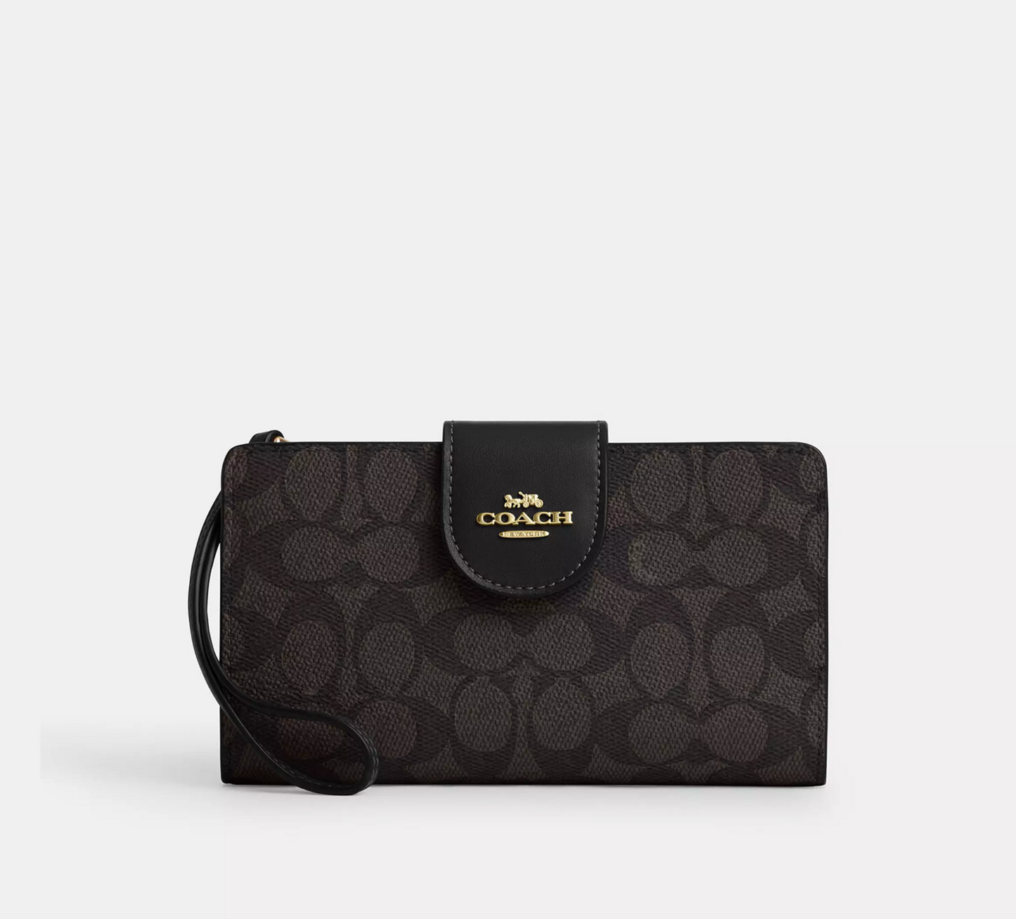 Coach Phone Wallet In Signature Canvas