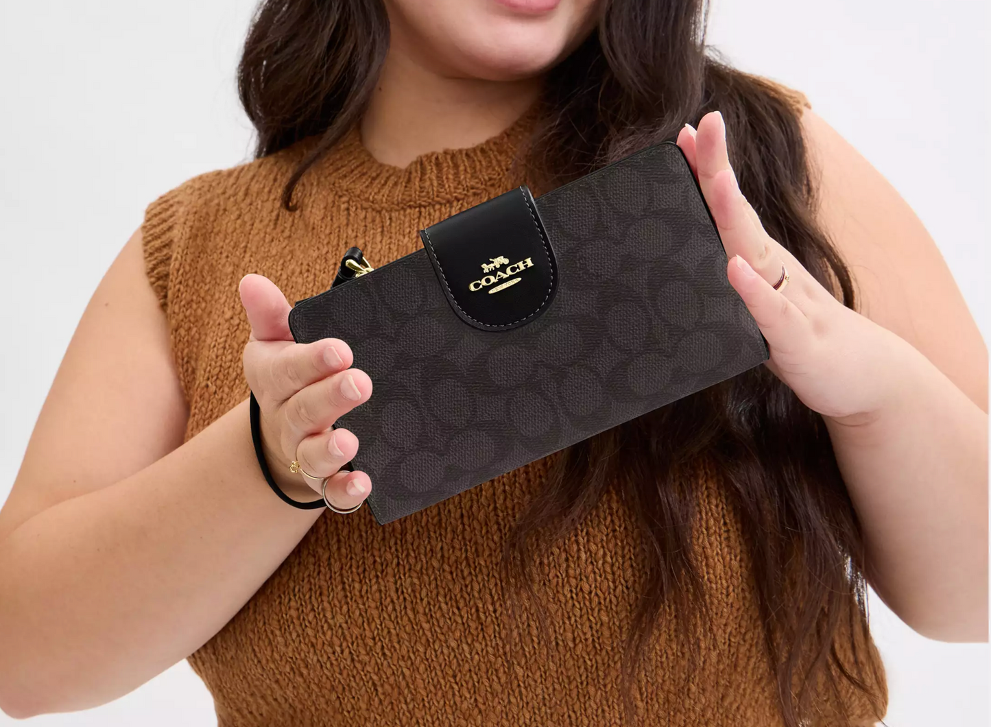 Coach Phone Wallet In Signature Canvas