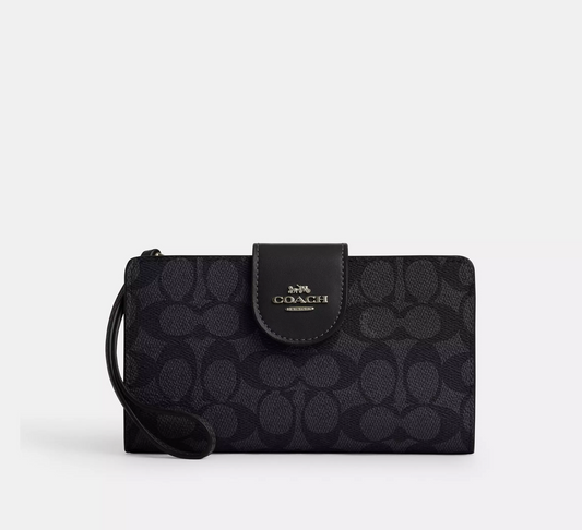 Coach Phone Wallet In Signature Canvas