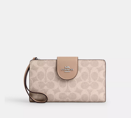 Coach Phone Wallet In Signature Canvas