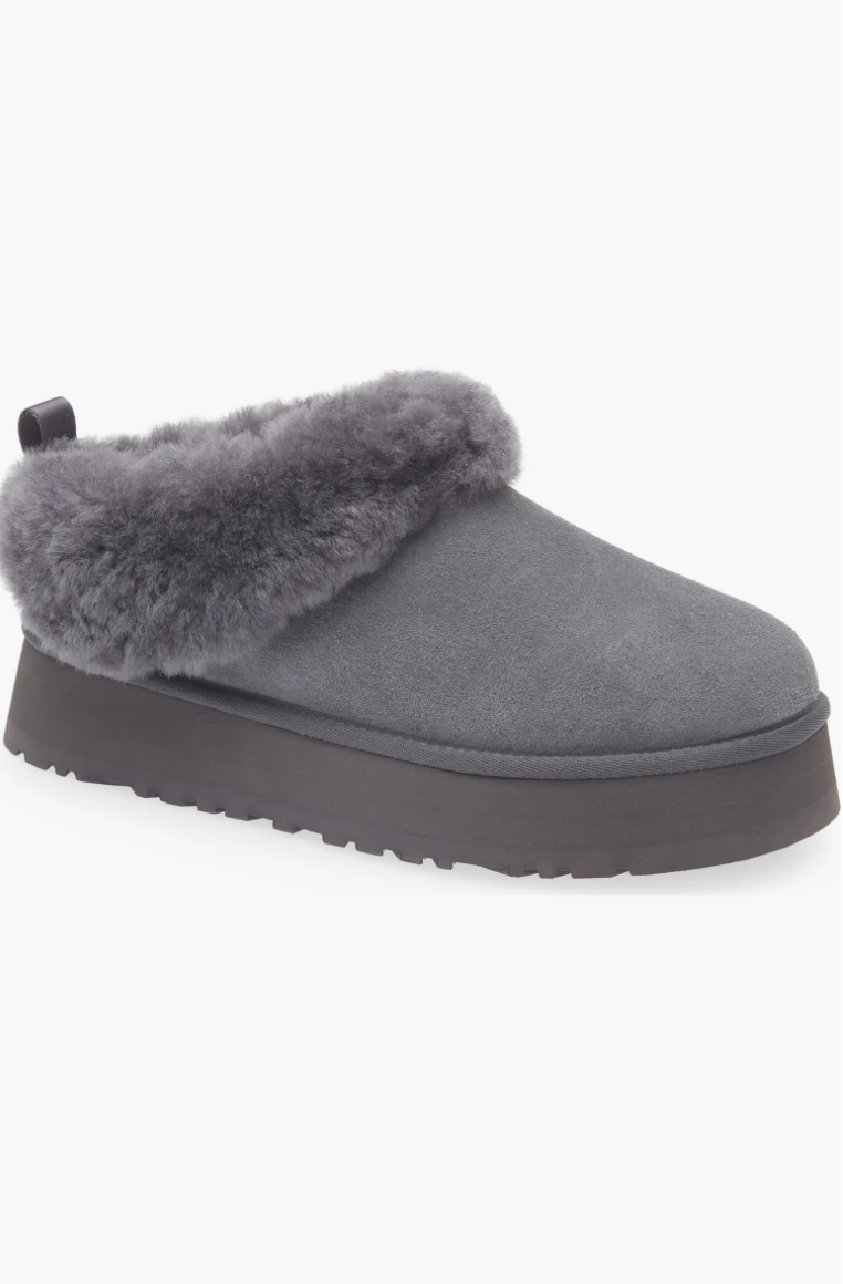 Ugg Tazzelle Genuine Shearling Collar Slipper - Obsidian