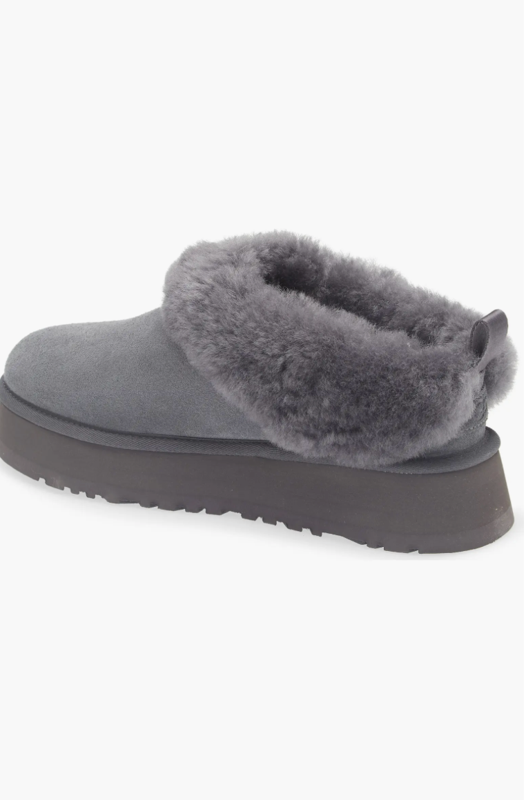 Ugg Tazzelle Genuine Shearling Collar Slipper - Obsidian