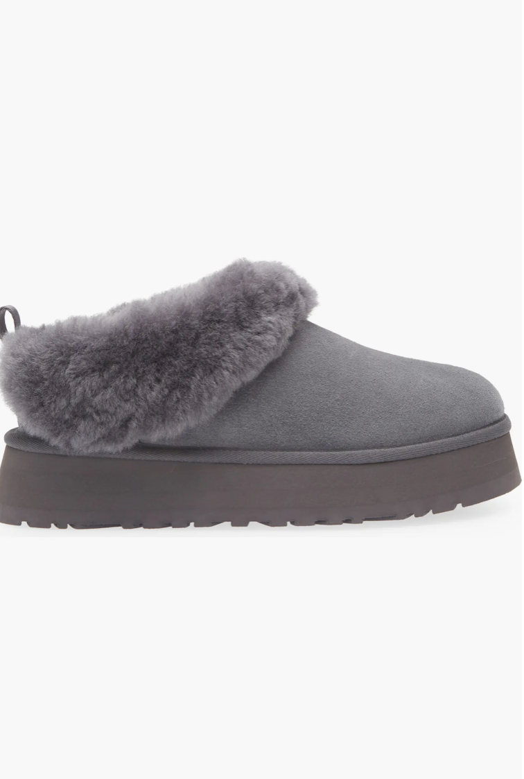 Ugg Tazzelle Genuine Shearling Collar Slipper - Obsidian