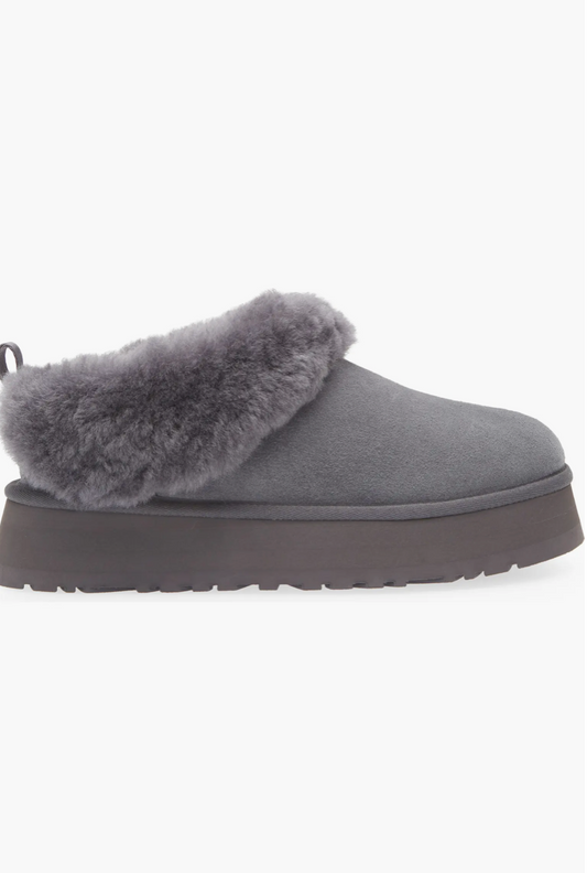 Ugg Tazzelle Genuine Shearling Collar Slipper - Obsidian
