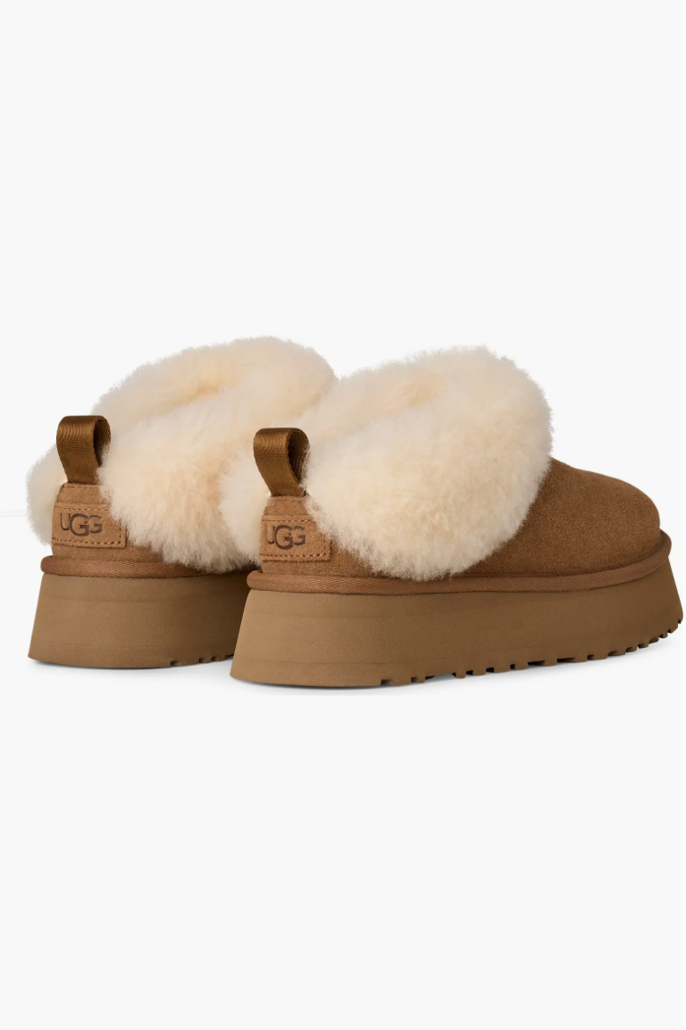 Ugg Tazzelle Genuine Shearling Collar Slipper - Chestnut